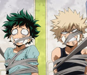 midoriya and bakugo punished by eraser head